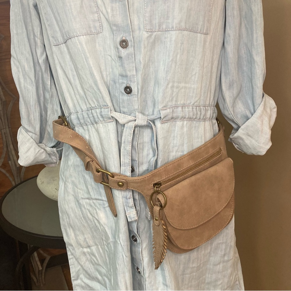 Tan Suede Fanny Pack